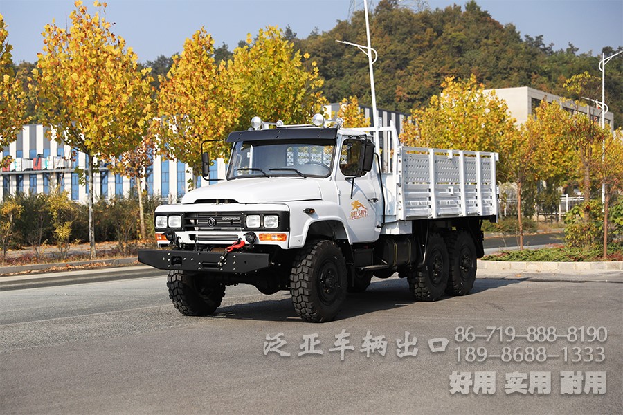 东风白色经典六驱6x6全驱EQ2082越野专用卡车